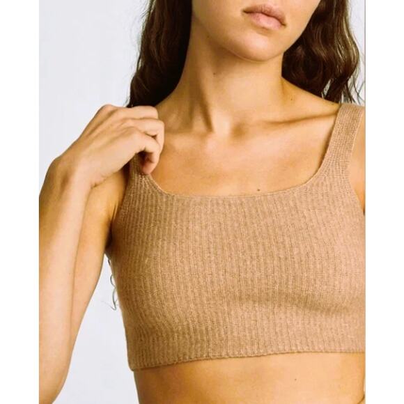 Everlane Beige Crop Top Tank Wool Blend Size XS - Picture 8 of 9
